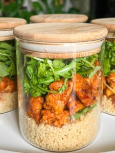 Harissa Tofu with Couscous Meal Prep recipe