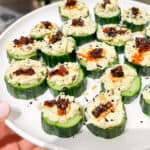 healthy cucumber snacks With Vegan Cream Cheese
