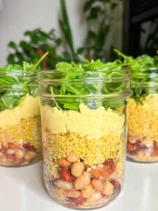 bean and couscous salad meal prep