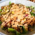 Vegan Taco Salad Mason Jar Meal Prep in bowl