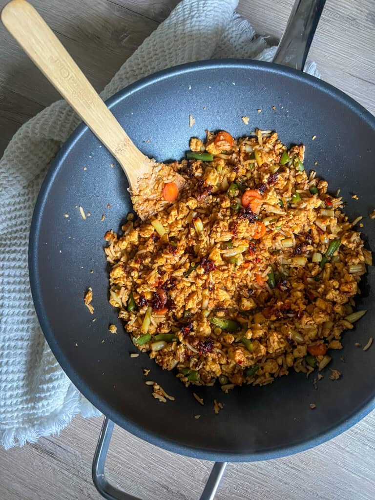 Vegan Fried Rice in Wok