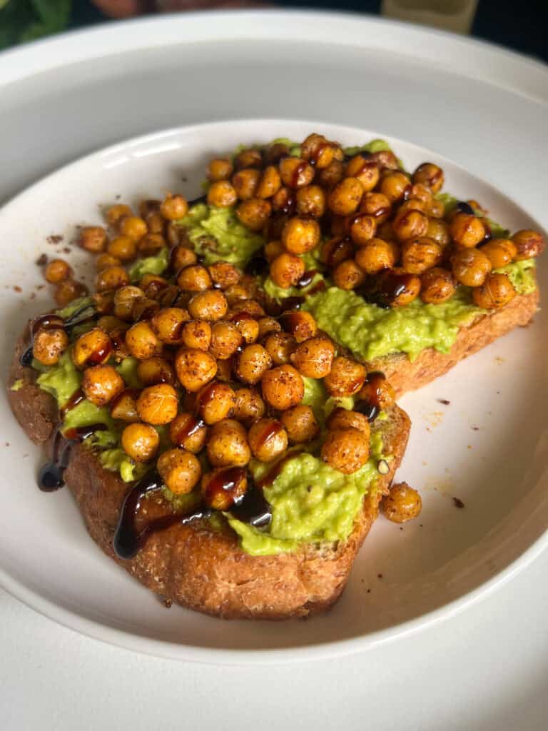 avocado chickpea toast