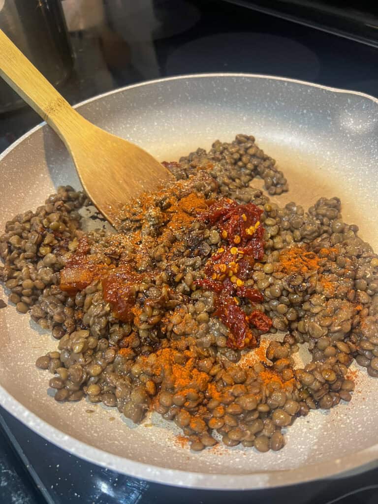 Chipotle Lentils cooking