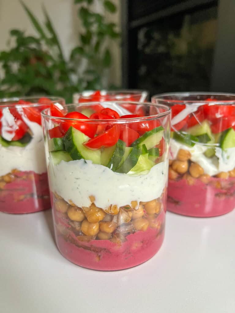 Mediterranean Chickpea Salad Jars meal prep