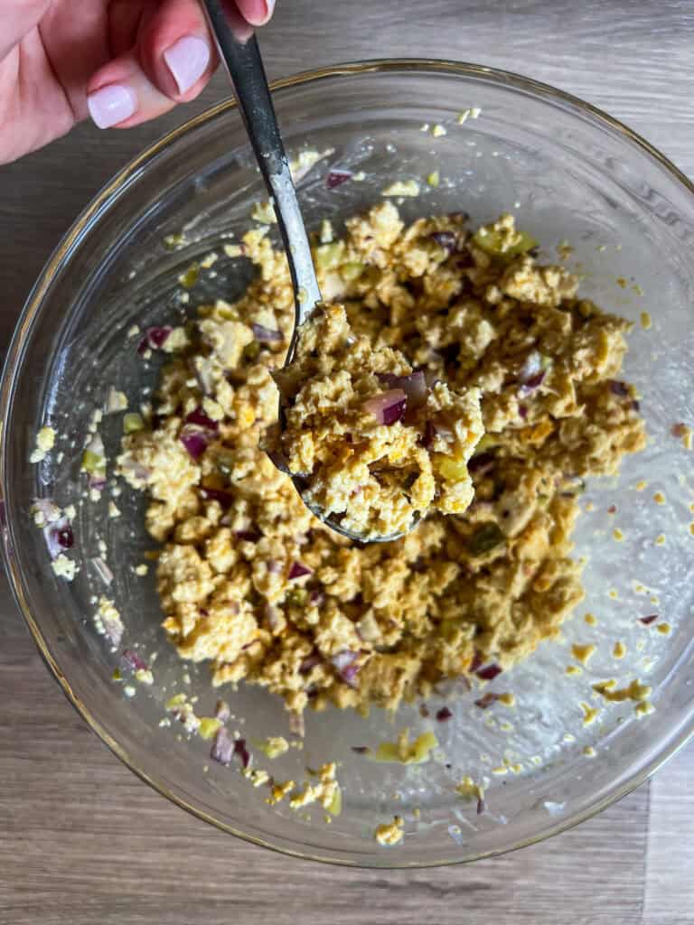 Egg Salad Sandwich made with Tofu Mixture