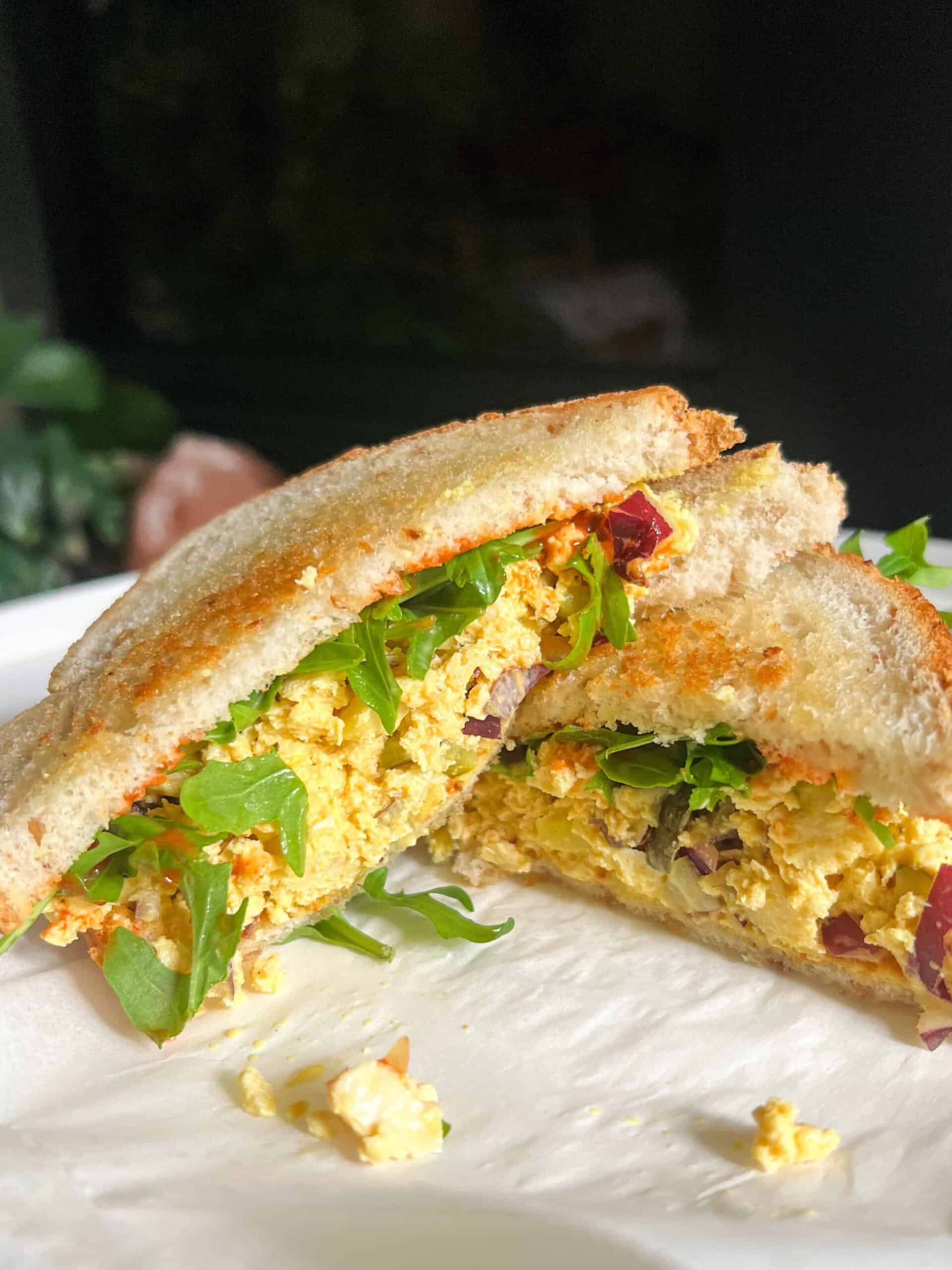 Vegan Egg Salad Sandwich made with Tofu