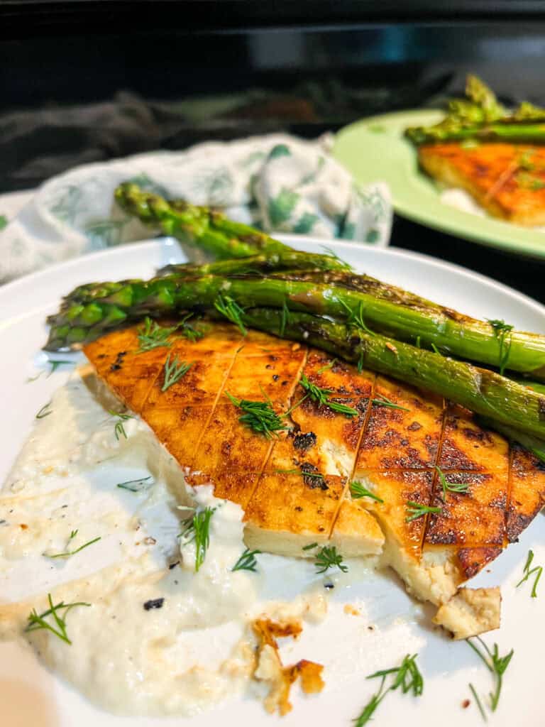 Lemon Pepper Tofu with Asparagus