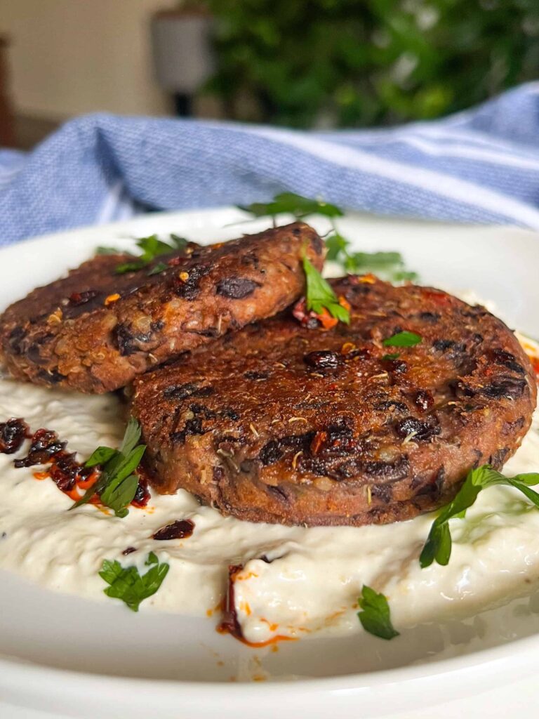 Quinoa Black Bean Burgers on plate