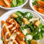 Buffalo Tofu Caesar Lunch Meal Prep