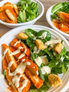 Buffalo Tofu Caesar Lunch Meal Prep