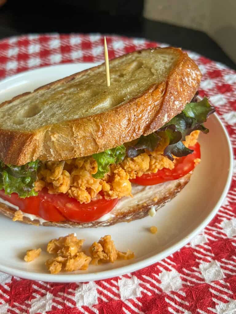 Easy Chickpea Sandwich with Tomato Pesto
