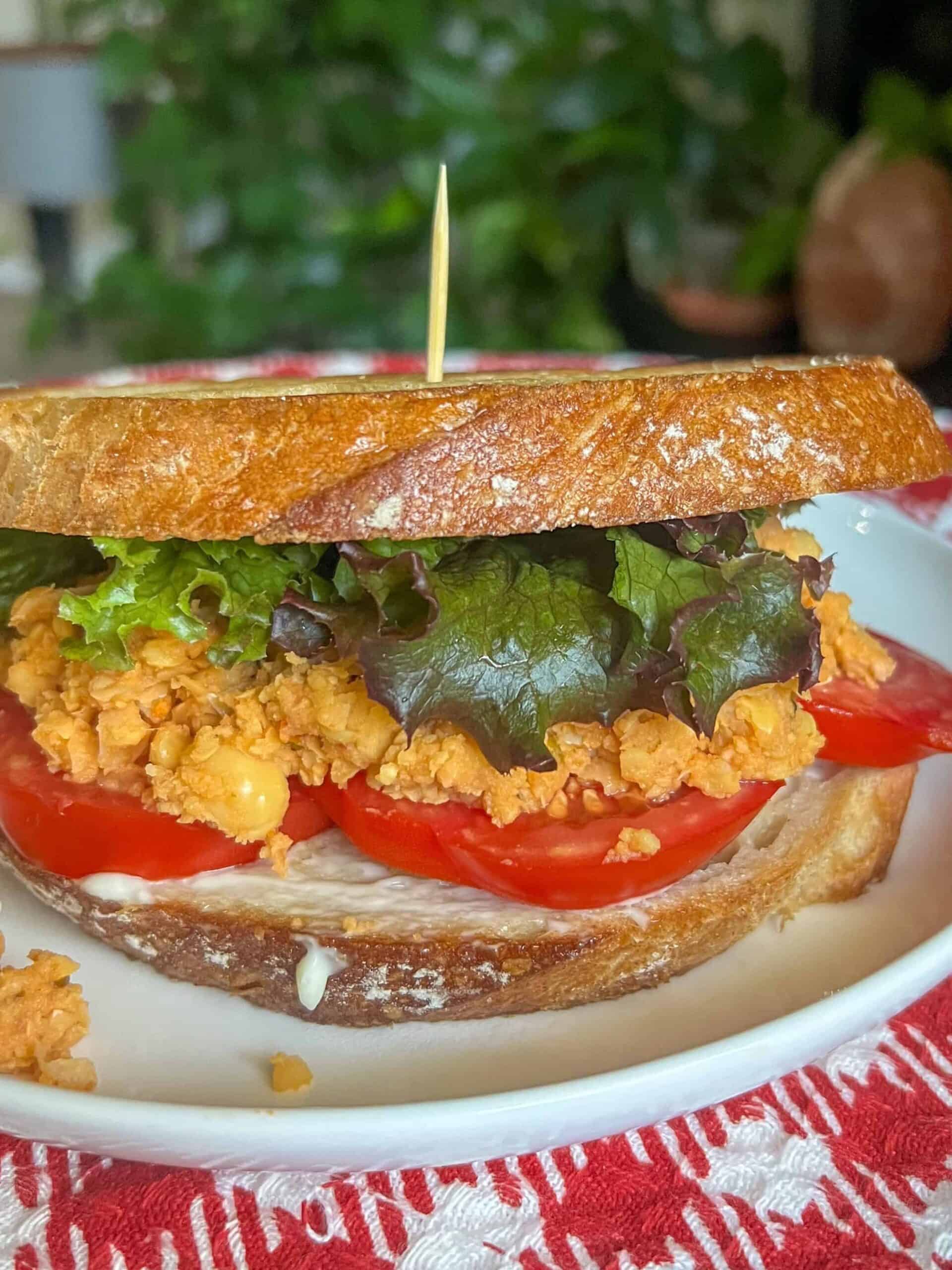 Chickpea Sandwich with Tomato Pesto recipe