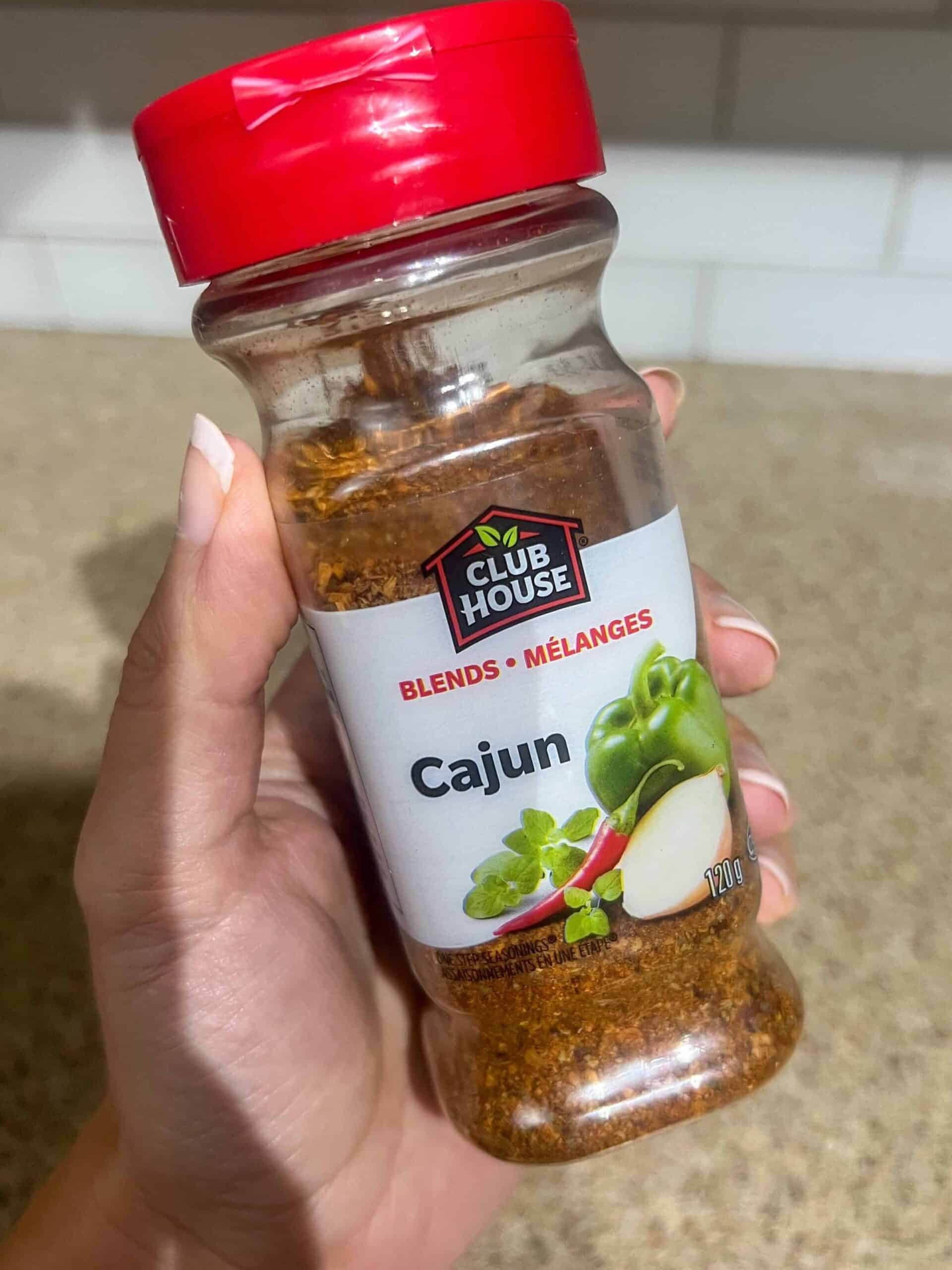 Cajun spice in hand