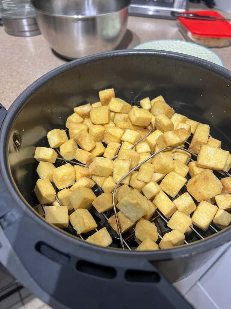 cubed tofu in air fryer