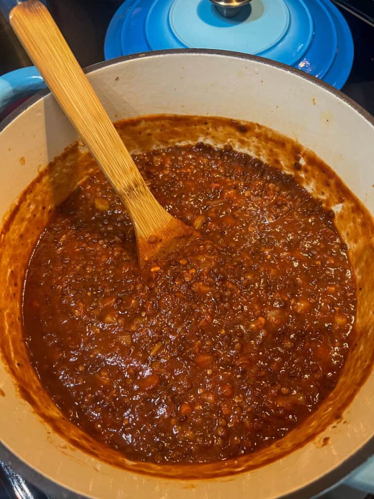 Rustic Black Lentil Tomato Sauce