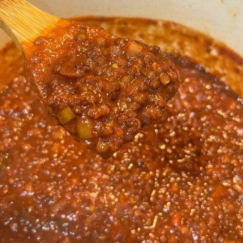 Rustic Black Lentil Tomato Sauce recipe