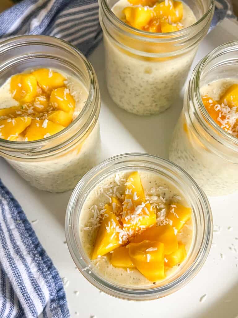 Mango Protein Chia Pudding Jars