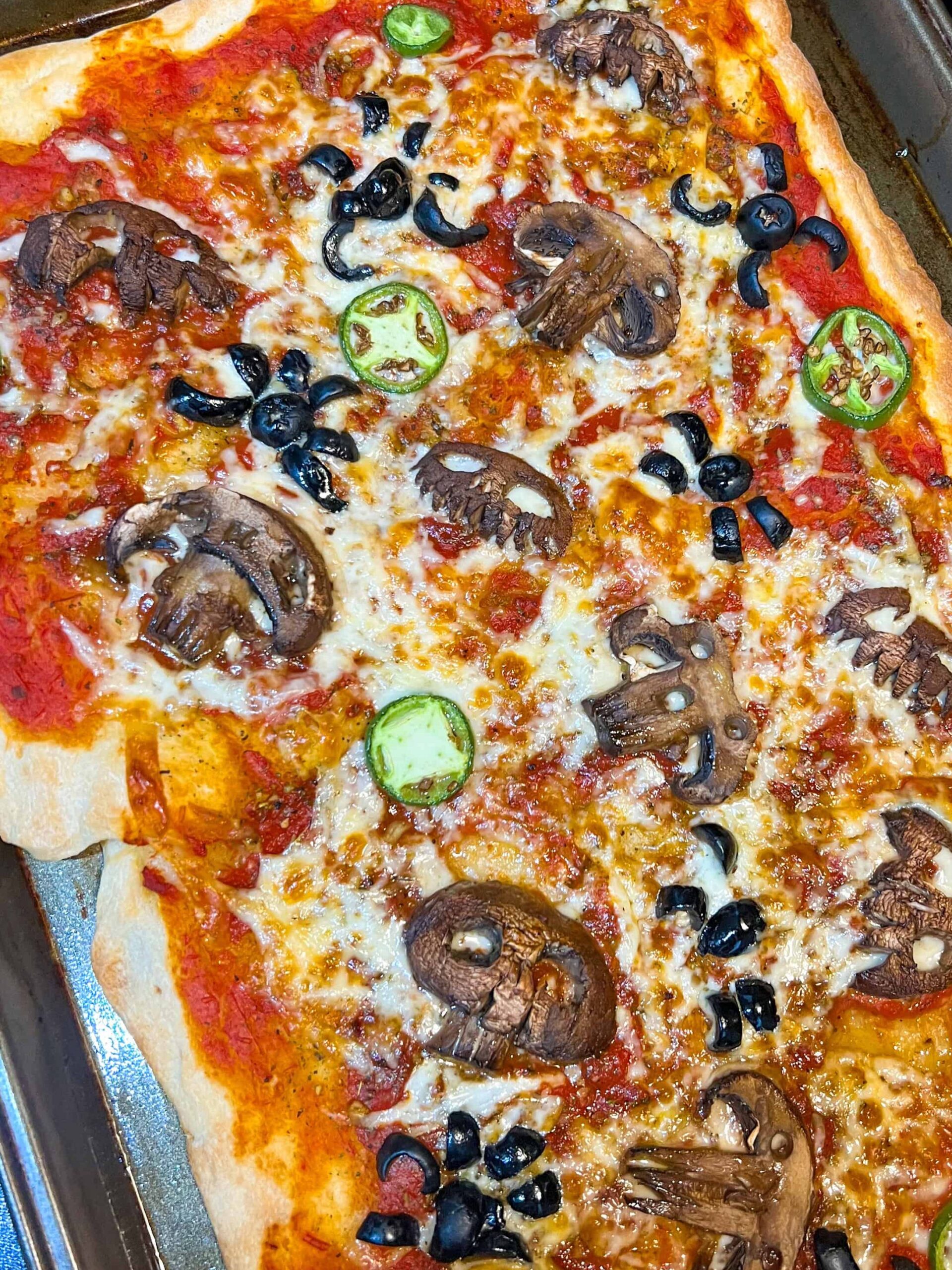 skull mushrooms on pizza for halloween