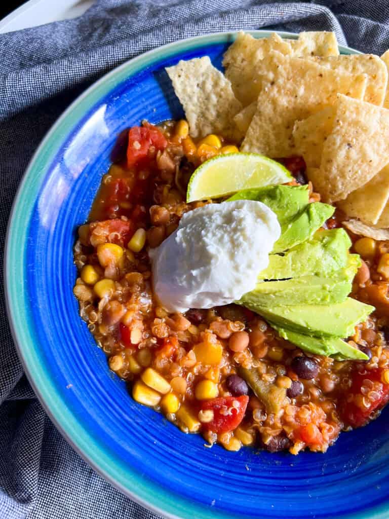 red lentil quinoa chili vegan