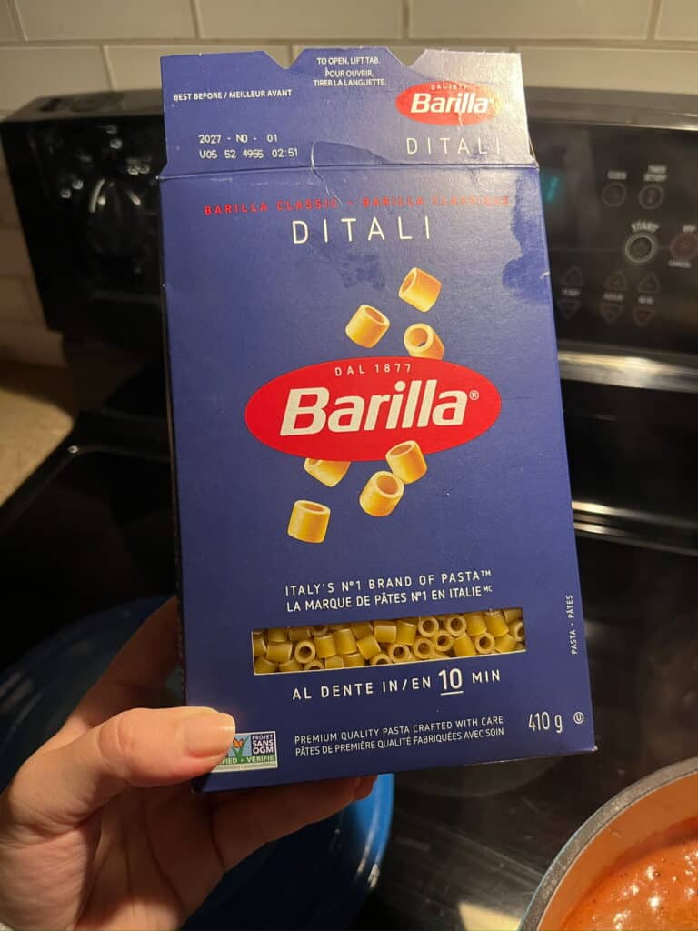 ditali noodles in box barilla