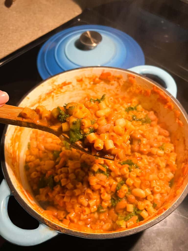 Pasta e Fagioli in dutch oven
