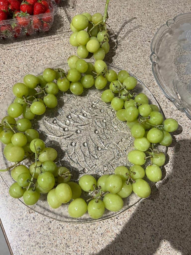 grapes on festive plate