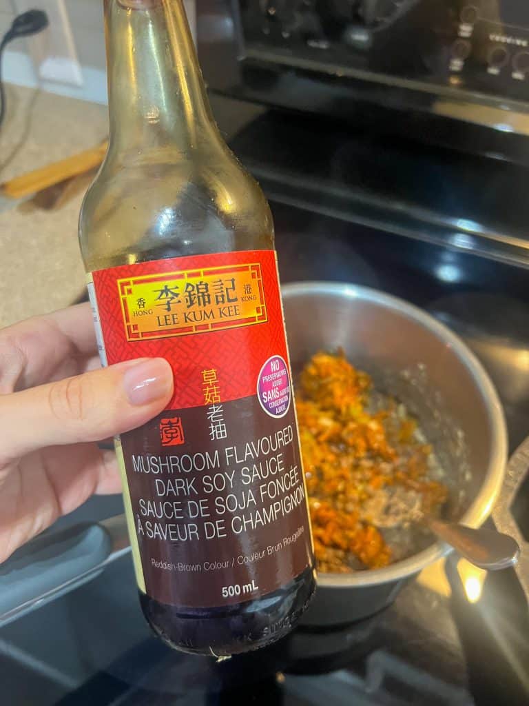 dark mushroom soy sauce for lentil loaf