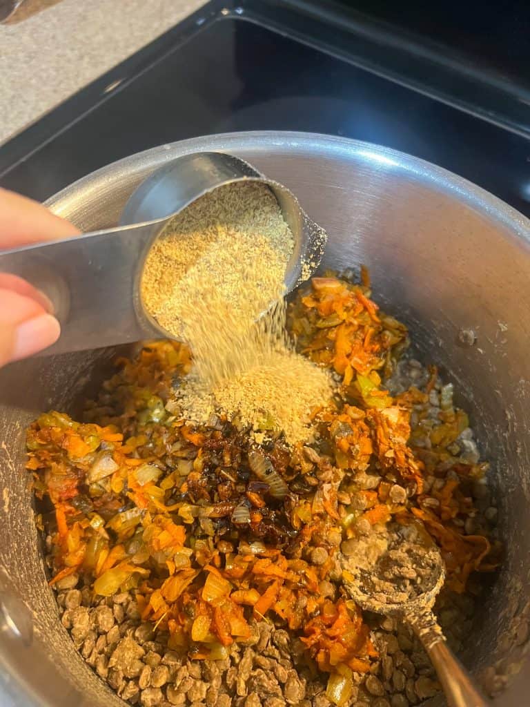 adding flax to lentil loaf mix
