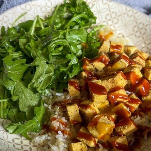 Easy Crispy Air Fryer Tofu Bowls