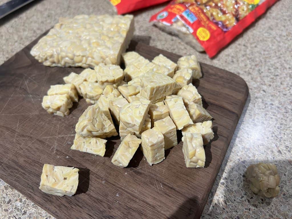 tempeh cut into cubes