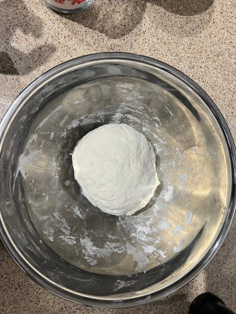 protein naan dough ball in bowl