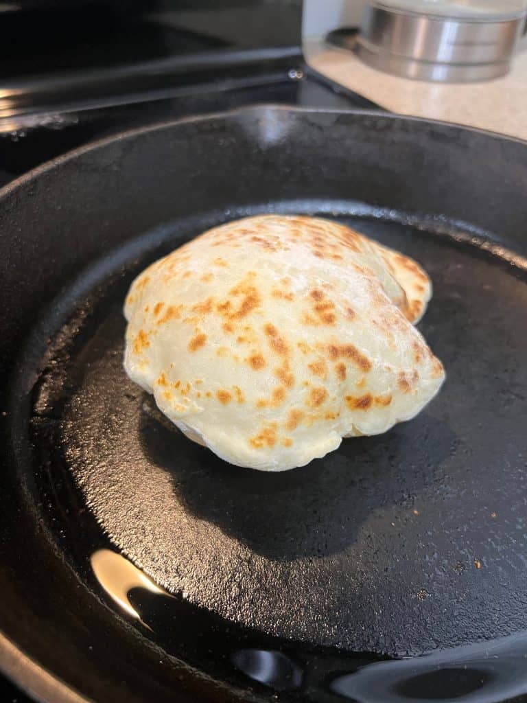 naan puffing in cast iron