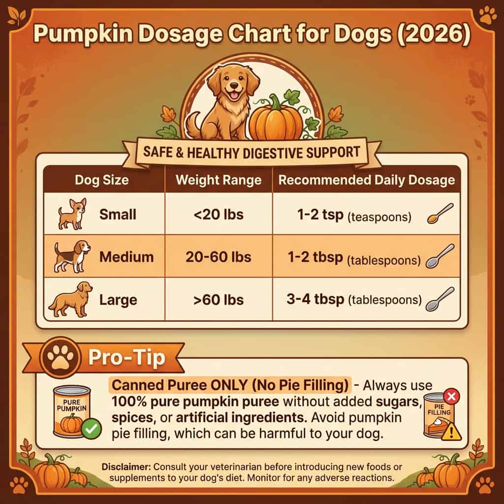Pumpkin Dosage Chart for Dogs 2026