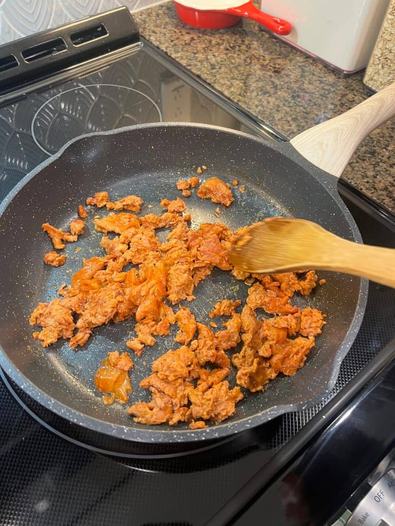 beyond sausage crumbled in pan